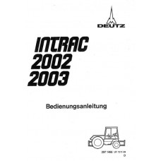 Deutz Intrac 2002 - Intrac 2003 Operating Manual